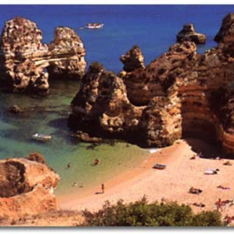 Classic Algarve beach scene